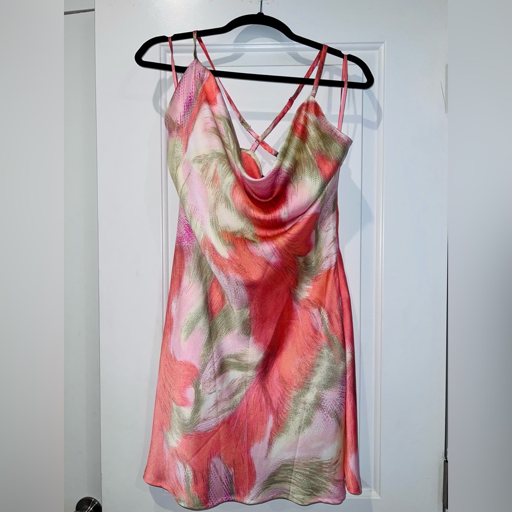 Silk slip dress, mini.